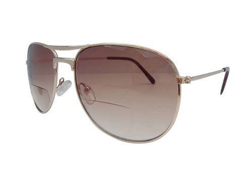 gold aviator pilot bifocal sunglasses
