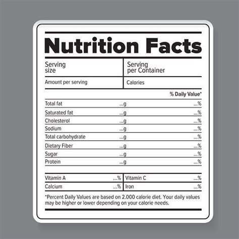 Blank Nutrition Facts Label Template Word Doc Free Blank Nutrition