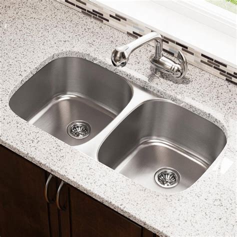 Mr Direct Undermount Stainless Steel 33 In Double Bowl Kitchen Sink