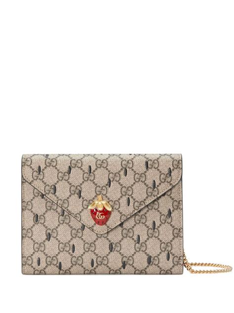 Gucci Double G Strawberry Mini Wallet Bag Farfetch