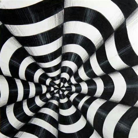 Black And White Round Cone Spiral Glossy Illusion Pattern