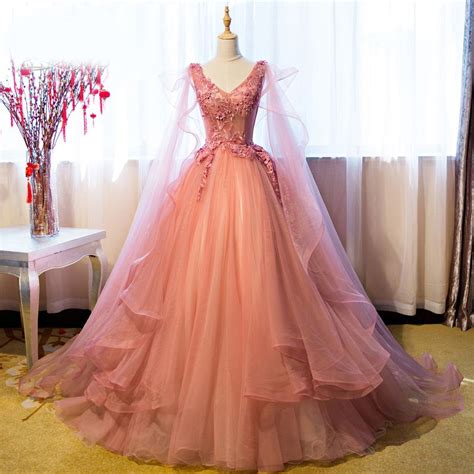 Vintage Ball Gown Long Prom Dressesarabic Style V Princess Prom