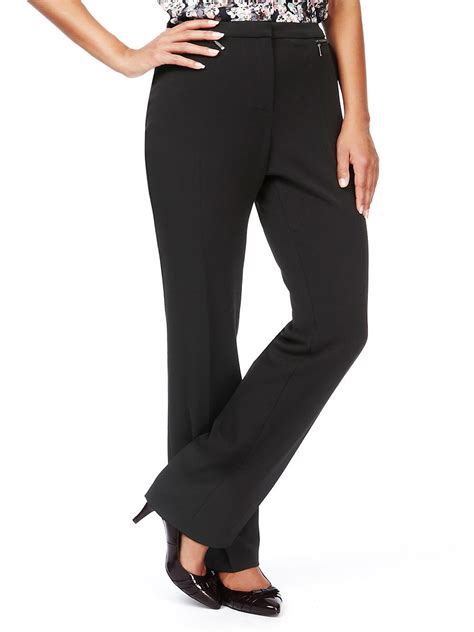 Marks And Spencer Mand5 Black 2 Way Stretch Straight Leg Zip Pockets