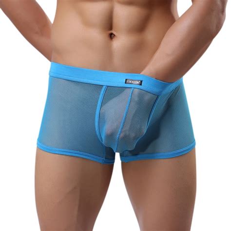 Hot Sexy Men S Sheer Underwear Boxer Briefs Soft Shorts Bulge Pouch Underpants Ebay