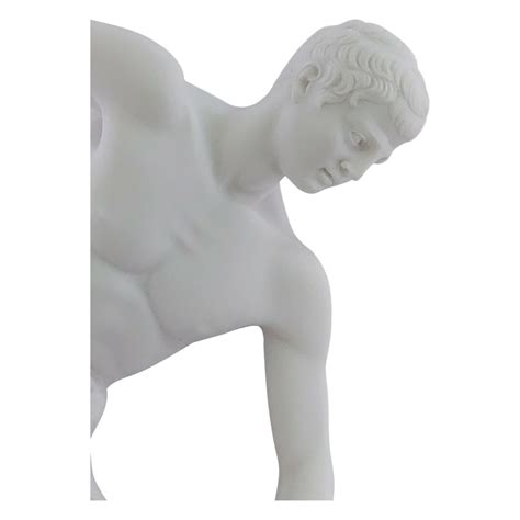Ancient Greek Nude Discus Thrower Discobolus Figurine Statue Severe