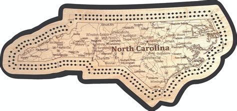 North Carolina State Shape Road Map Cribbage Board Ebay