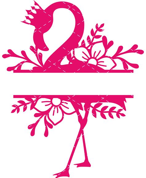 Flamingo Split Monogram Svg