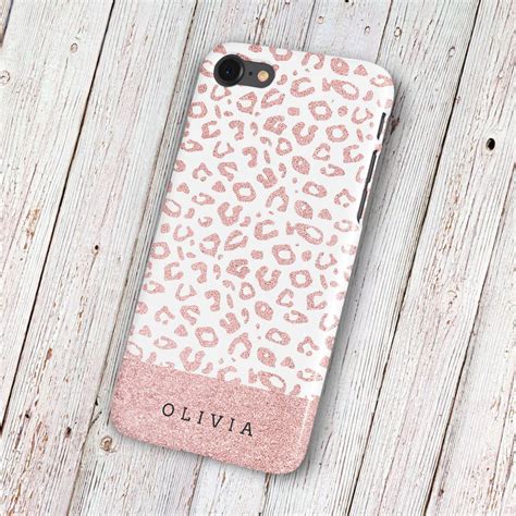 Personalised Pink Glitter Leopard Print Phone Case In 2021 Print