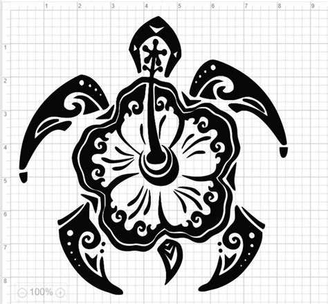 Fancy Sea Turtle Svg Eps Dxf Studio3 Cut Files Etsy