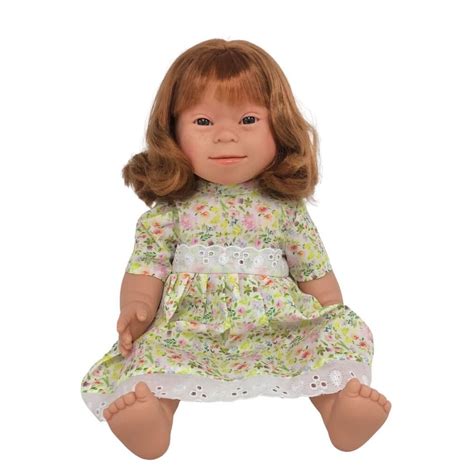 Down Syndrome Doll 37cm Girl Red Hair