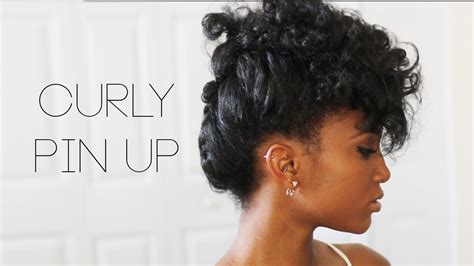 Curly Bouncy Pin Up On Natural Hair Using Perm Rods