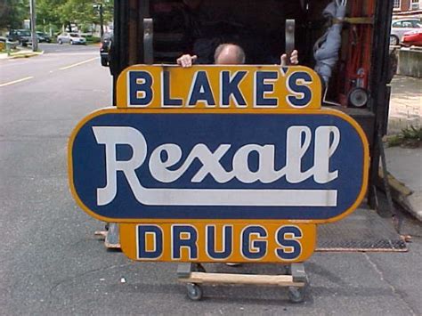Rexall Double Sided Porcelain Drug Store Advertising Sign Obnoxious