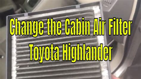 How To Change The Cabin Air Filter On A Toyota Highlander Youtube