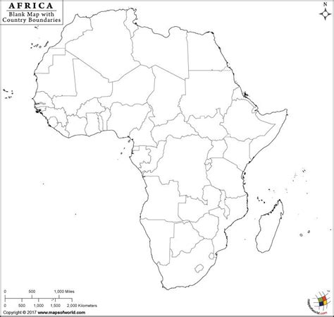 Blank Map Of Africa Showing The Boundary And Shape Of The Continent