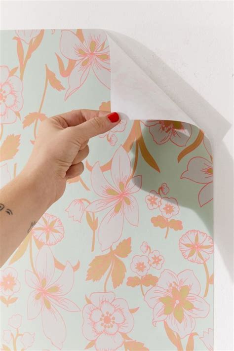 Pastel Floral Removable Wallpaper Urban Outfitters