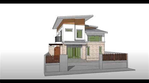 Sketchup Create 3d Model House Tutorial Youtube
