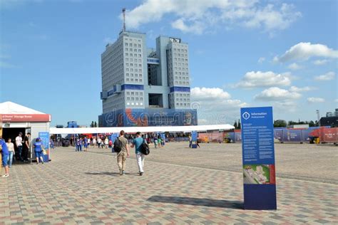Kaliningrad Russia The Territory The Fan Zone On The Central Square