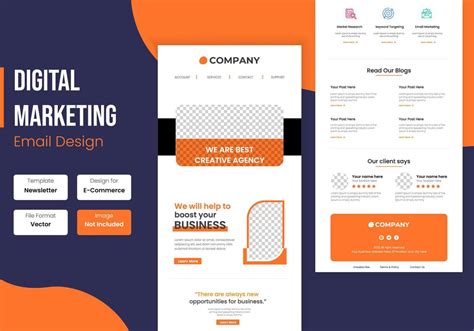 Business Or Creative Agency Email Newsletter Template 14493511 Vector