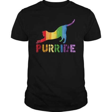 Gay Pride T Shirt Lgbt Cute Cat Rainbow Purride Equality T Shirt