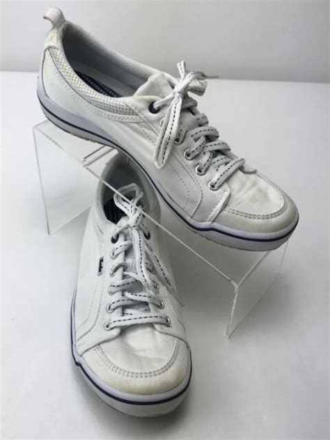 Keds White Canvas Athletic Tennis Shoes Sneakers Arch Support Womens