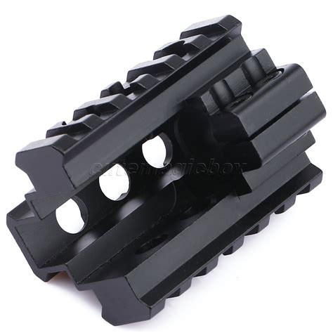 ️ ️ Tactical Hunting Tri Rail Barrel Mount Aluminum Tri Side 20mm