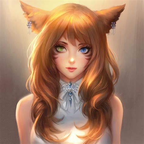 foxy lady anime neko girl fox girl anime art girl