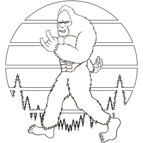 Bigfoot Sonriendo Para Colorear Imprimir E Dibujar Coloringonlycom
