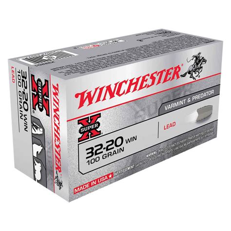 Winchester Super X 32 20 Winchester 100gr Lead Rifle Ammo 50 Rounds