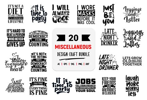 Miscellaneous Svg Craft Bundle Vol 07 Graphic By Tridraw · Creative Fabrica