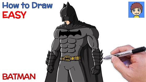 How To Draw Batman Step By Step Easy Batman Drawing Tutorial Youtube