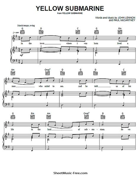 All original compositions and piano arrangements was created by french pianist, professor, and composer galya www.galya.fr specially for our site. Free Download Yellow Submarine Sheet Music PDF The Beatles | Sheet music, Sheet music pdf, The ...