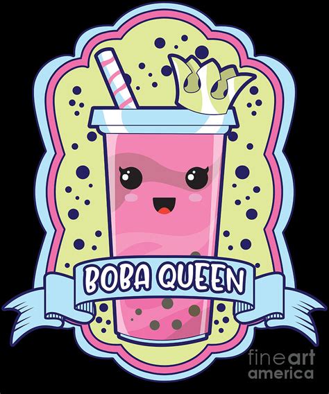 Cute Boba Queen Kawaii Bubble Tea Boba Anime Digital Art By The Perfect