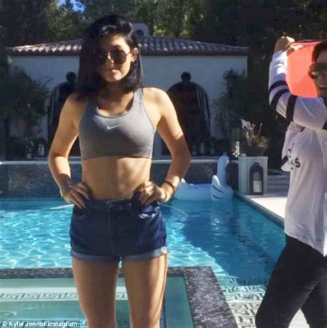 Kylie Jenner Takes On Als Ice Bucket Challenge As Kris Soaks Herself Daily Mail Online