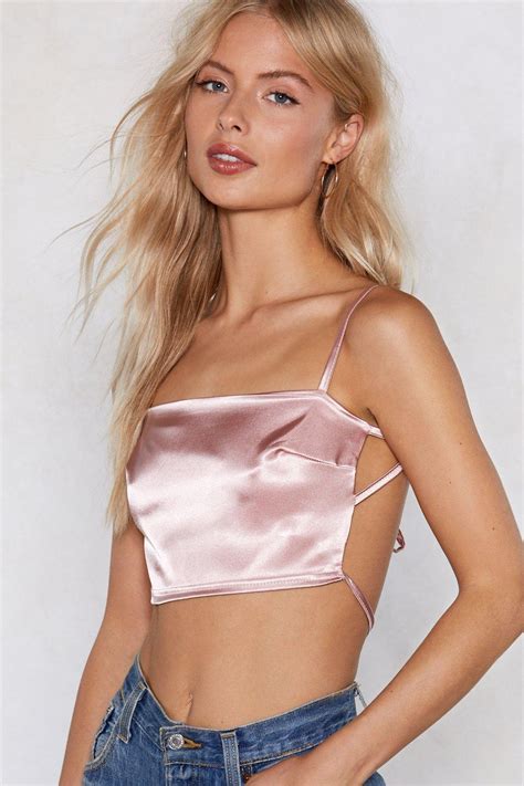 Back At It Satin Crop Top Shop Clothes At Nasty Gal Crop Top Outfits Stylish Outfits Cool