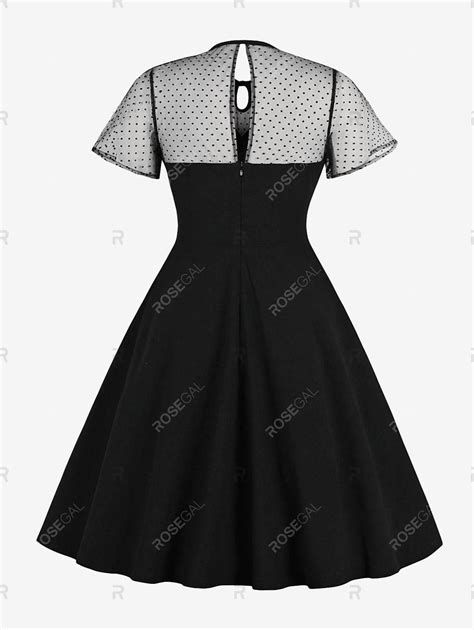 Plus Size Vintage Sheer Mesh Panel 1950s Pin Up Dress Xl Price From
