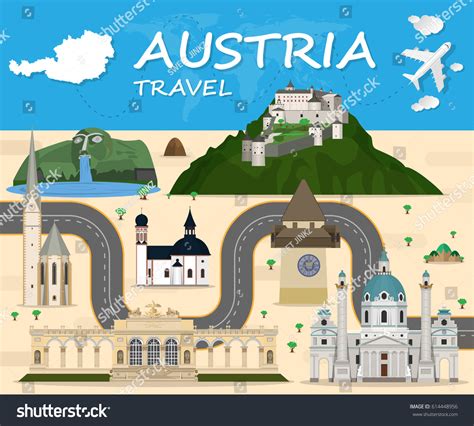 Austria Landmark Global Travel Journey Infographic Vector De Stock