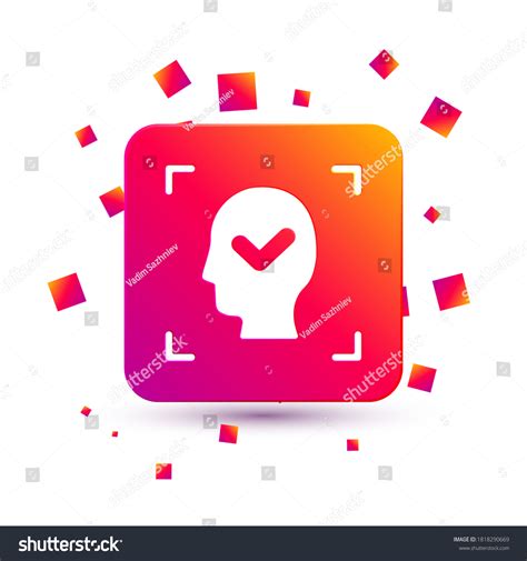 White Face Recognition Check Mark Icon Stock Vector (Royalty Free