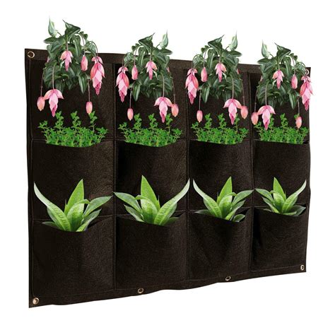 12 Pocket Wall Hanging Planting Bag Vertical Flower Grow Pouch Planter