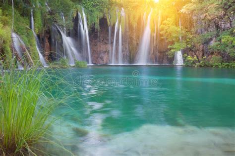 Beautiful Summer Waterfalls Stock Photo Image Of Nature Plitvice