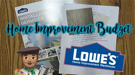 Home Improvement Budget - YouTube