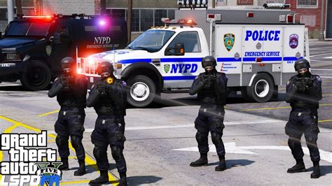 Gta Lspdfr Nypd Esu Emergency Service Unit Responding To Swat Calls Youtube
