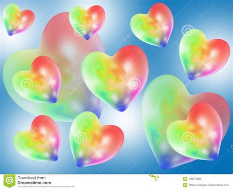 Colorful Abstract Hearts Stock Illustration Illustration