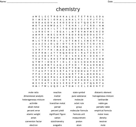 Nuclear Chemistry Word Search Wordmint Word Search Printable