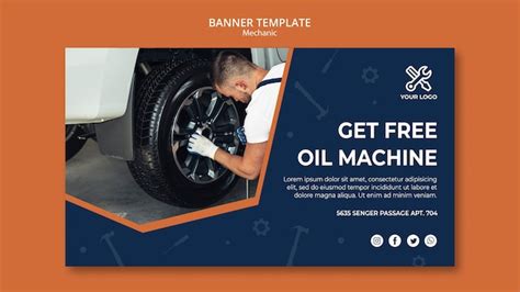 Free Psd Banner Template With Mechanic Repairing Car