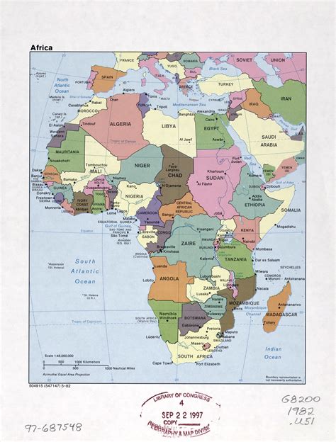Mapa Grande Política Detallada De África Con Las Marcas De Capitales
