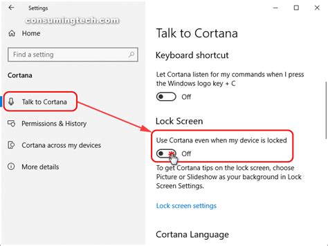 How To Enabledisable Cortana On Lock Screen In Windows 10 Tutorial
