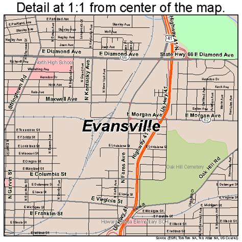 Evansville Indiana Street Map 1822000