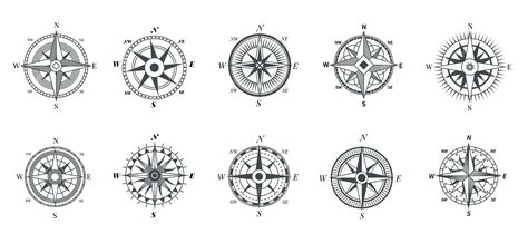 premium vector vintage compass nautical wind rose compasses for travel map vintage marine