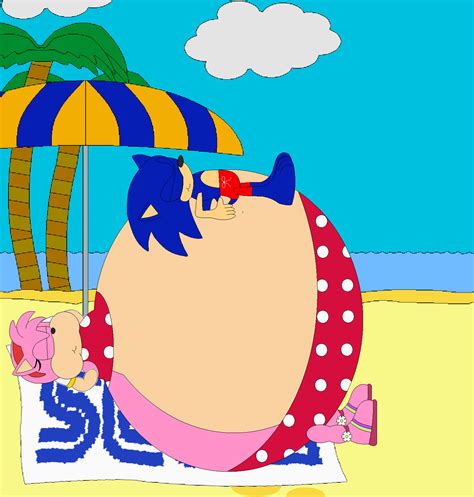 Sonic And Fat Amy Beach Date By Amyrosefan17 On Deviantart