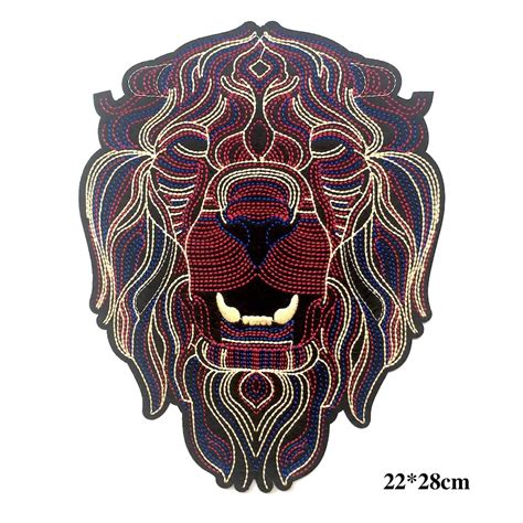 1pcs Cool Lion Head Embroidery Applique Patches For Clothing Iron On